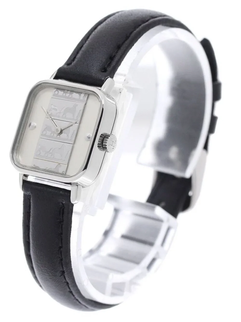 HERMES Carriage pattern Silver Dial Quartz Ladies Watch_961419